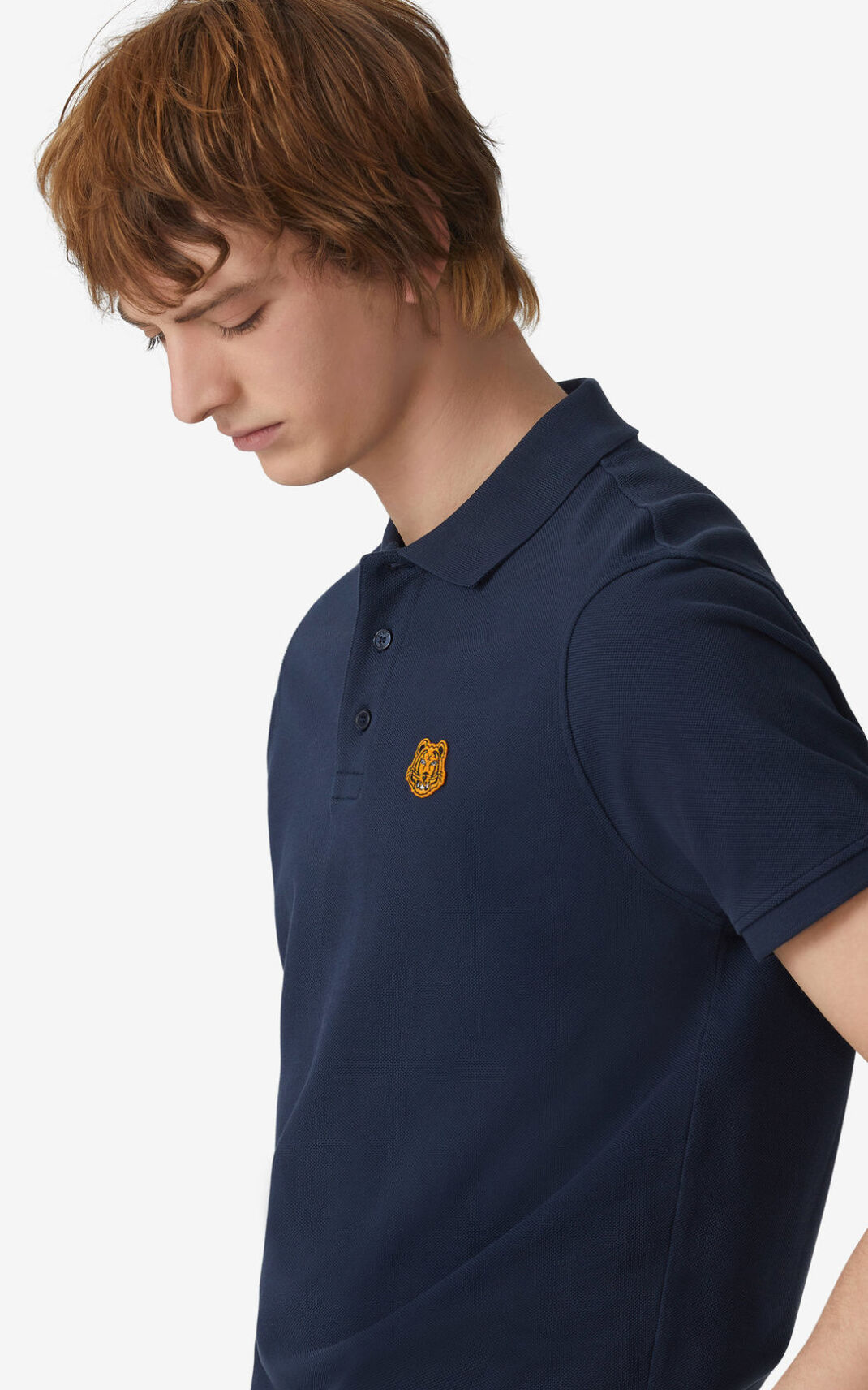 Polo Kenzo Tiger Crest Homme Bleu Marine Bleu | QGPU-95782